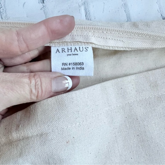 Arhaus cream and black cotton pillow cover - Picture 6 of 8